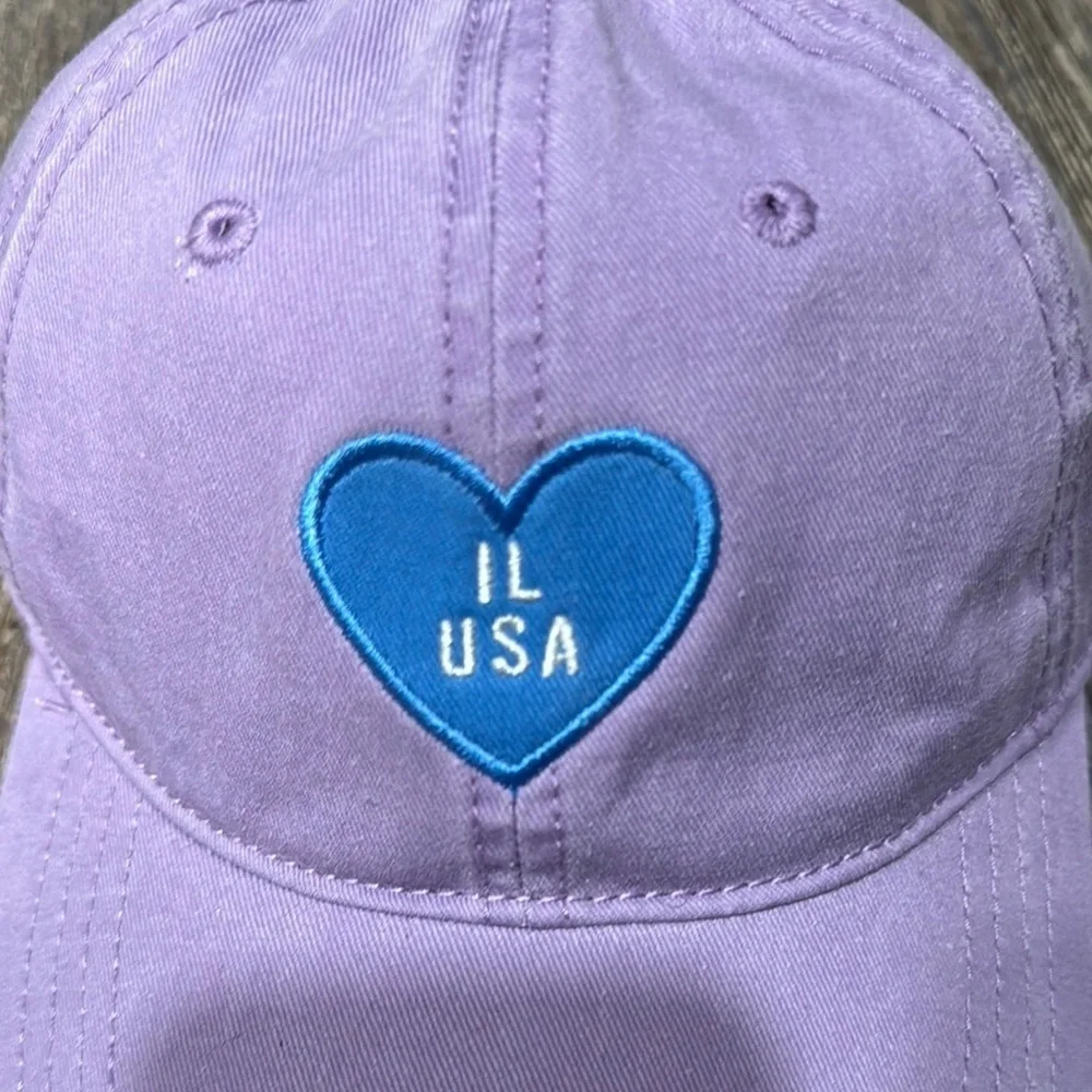 Purple Kids Cap with Blue Heart by
